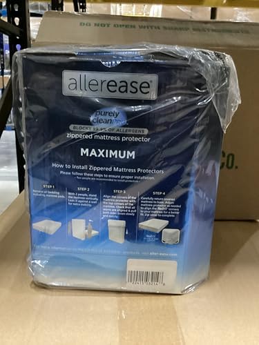allerease maximum allergy mattress protector, queen size, view 9