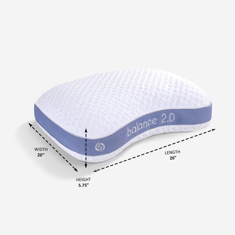 Bedgear Balance Cuddle Curve Performance Pillow - Size 2.0 - Moisture-Wicking...