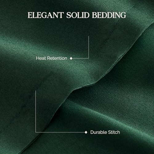 Andency King Size Comforter Set Dark Emerald Green Soft Lightweight Bed Set