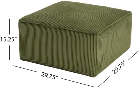 Christopher Knight Home Kyle Corduroy Woven Upholstery Square Ottoman, Living...