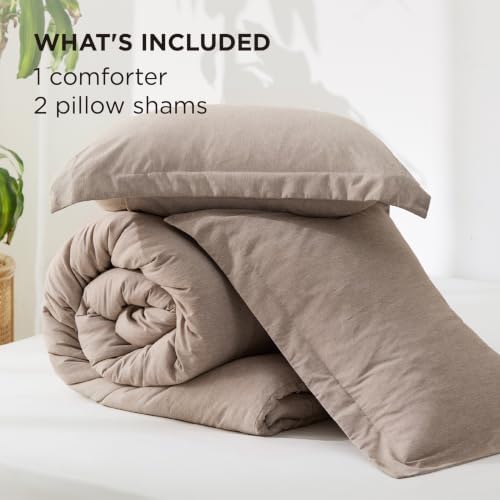 bedsure khaki queen comforter set, soft cationic dyed, view 9