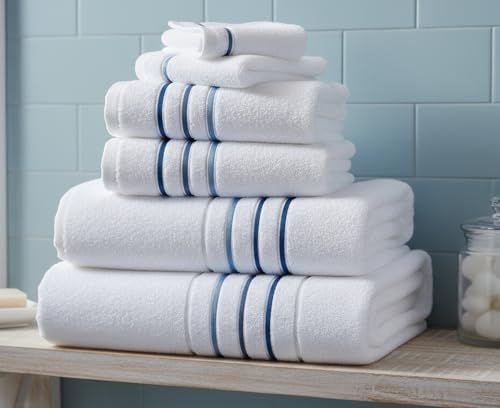 Bath Towels Set for Bathroom – Luxury 6-Piece Cotton Towels, Soft Absorbent &...