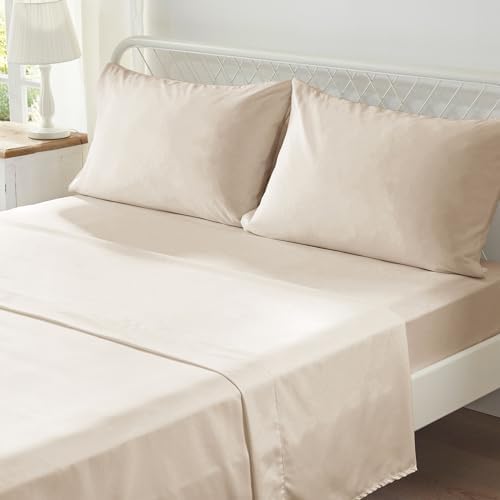 zzlpp king size comforter set 7 piece, beige, front angle view