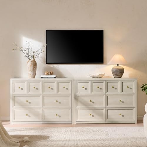 6 drawers dresser for bedroom-46.5" wide wooden chest, view 9