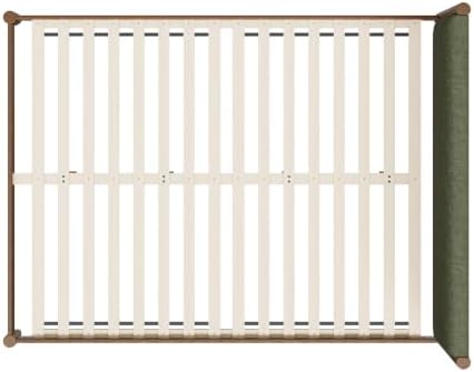 kislot wood bed frame with upholstered headboard, green, view 10