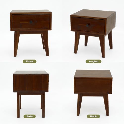 acacia sofia nightstand with drawer, bedside table, solid, view 9