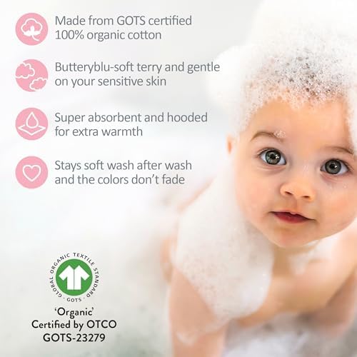 butterblu harper - 100% organic cotton hooded towels, front angle view