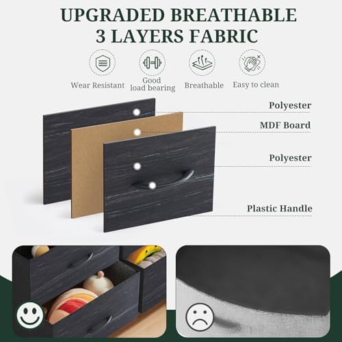7-drawer dresser for bedroom, anti-tip wide storage organizer on a desk or shelf