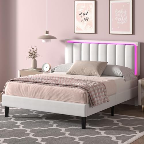 immerstable full bed frame with headboard, rgb led, view 9