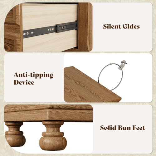 amerlife fully assembled nightstand, 26" extra large solid, view 9