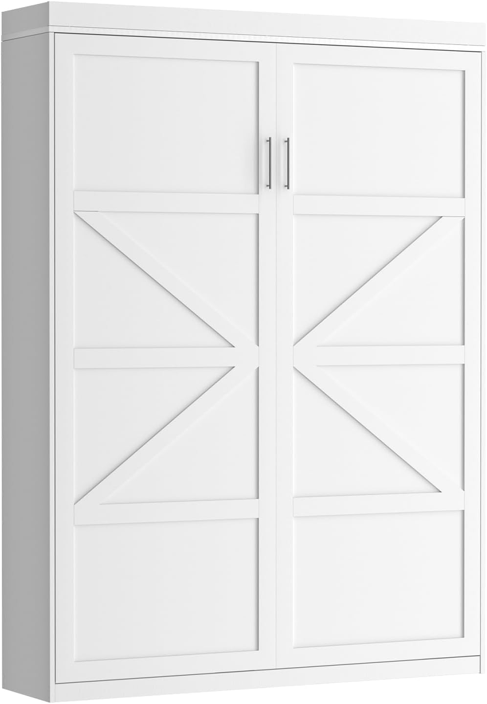 ROOMTEC Queen Murphy Bed with Smooth Pneumatic Lift, Space-Saving Wall Bed