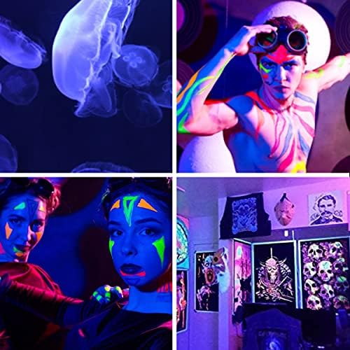 36W Halloween Black Light Spotlight Outdoor - High Power LED Outdoor Black Light Spot Lights IP66 Waterproof Blacklight Spotlight 395nm Blacklight Spot Lights with Plug for Glow Party (2 Pack)