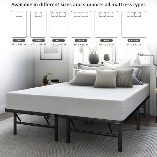 hercules folding metal bed frame, 14 inch platform, view 9