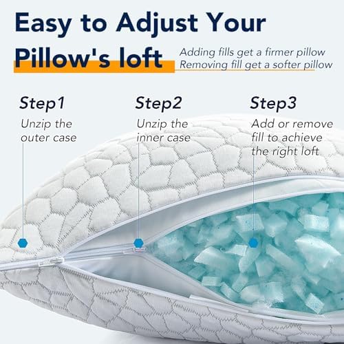 qutool cooling pillow for sleeping, certipur-us shredded memory, view 9