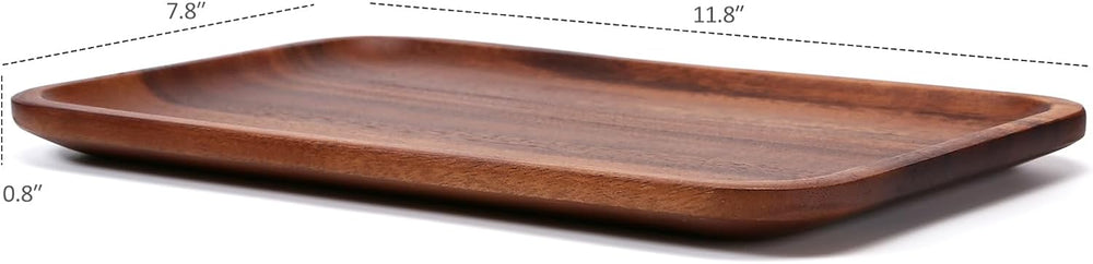 5PCS Serving Acacia Wood Valet Tray for Men Women, Catch All Acacia Mens Key ...