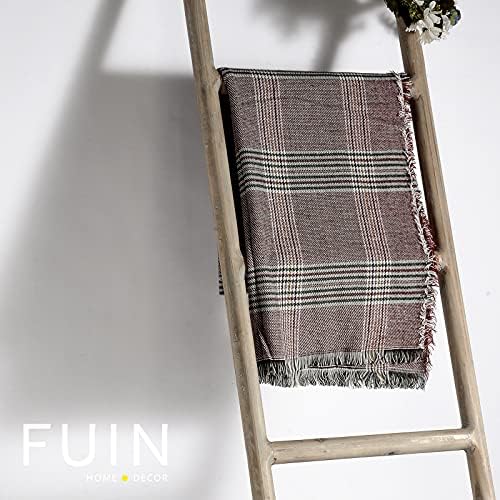 fuin blanket ladder, 6ft rustic solid wood decorative, view 9