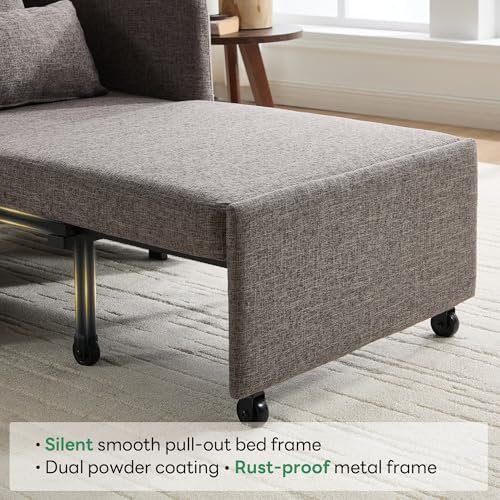 Iroomy 5-Level Adjustable Convertible Sleeper Chair, 3-in-1 Pull Out Sofa Bed...