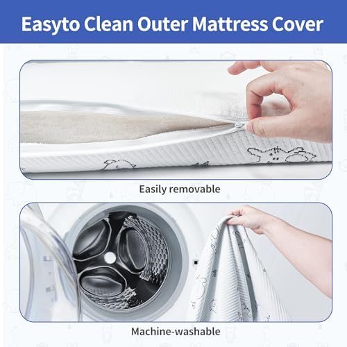 Pack and Play Mattress 38"x26"-Firm Support Foam&Soft Memory Foam