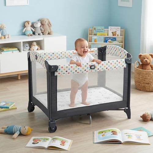 Pack and Play Mattress 38"x26"-Firm Support Foam&Soft Memory Foam
