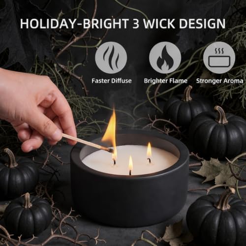 Viyffo 20oz Large Fall Scented Candle – Eucalyptus & Rosemary, 3 Wick Non...