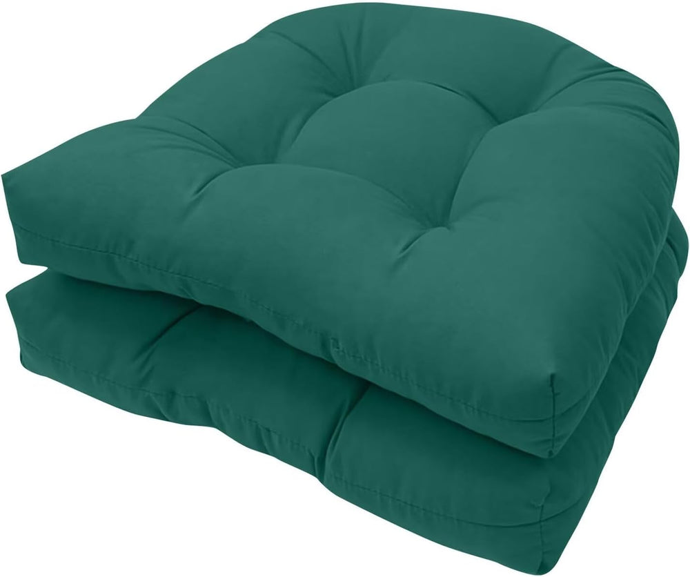 Dark Green Wicker Seat Cushion for Outdoor Indoor