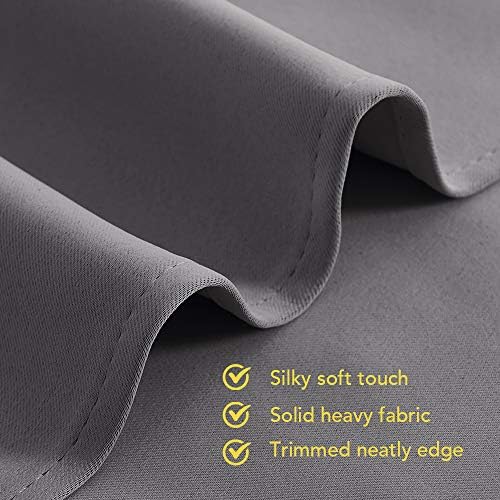 NICETOWN Grey Blackout Curtain Panels for Bedroom, Thermal Insulated Grommet ...