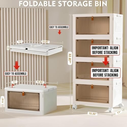 yfxcvsl 4 tier plastic storage bins with lid on a desk or shelf