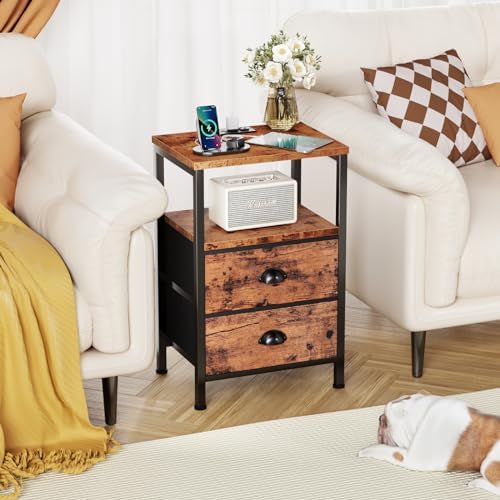 furologee night stand set 2 with led lights, front angle view