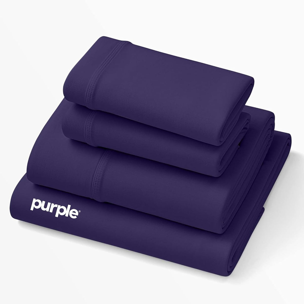 purple softstretch sheet set, queen, cooling rayon blend, main product view