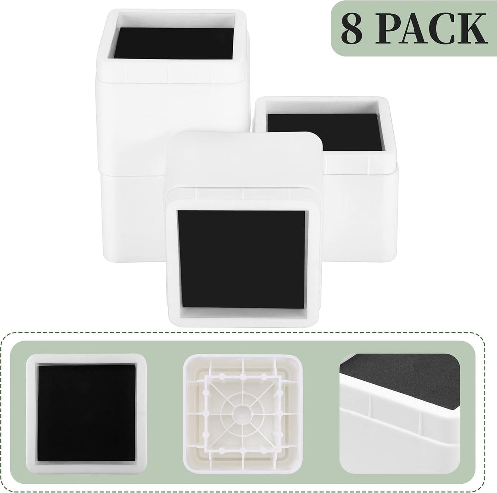 3 or 6 Inch Adjustable Bed Risers, 8 Pack