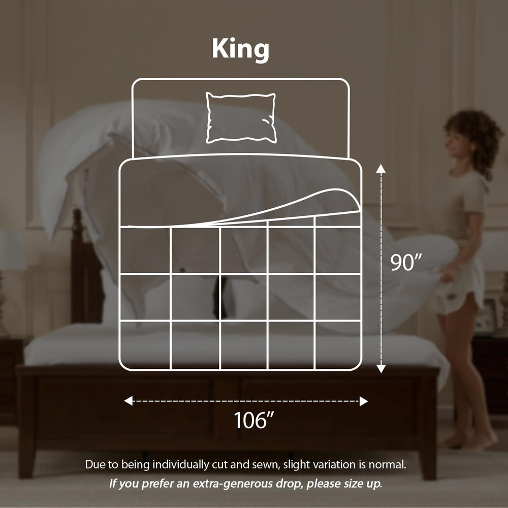 Pacific Coast Goose Feather Down Fiber Comforters King Size, Extra Fluffy Whi...