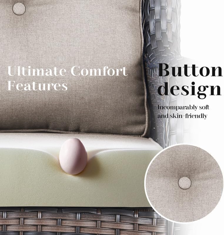 Luxury 22*24*4in Outdoor Patio Cushion, 1 Piece Beige Outdoor Cushion