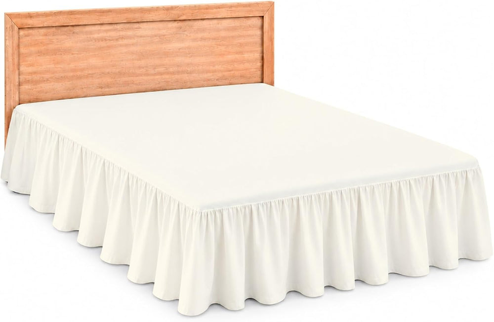 Cottington Lane Full Size Ruffle Bed Skirt 18 Inch Drop, Ivory