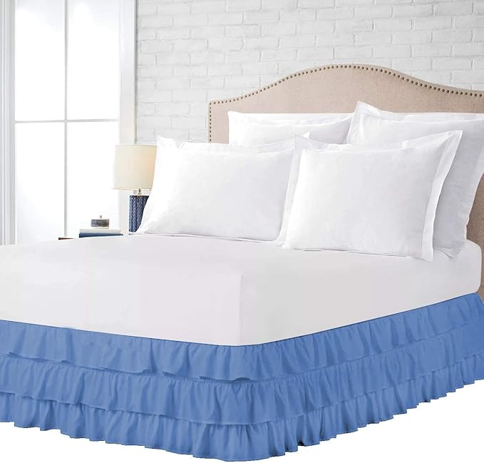 Multi-Ruffle Bed Skirt, Soft Multi Elastic Dust Ruffles - Image 5