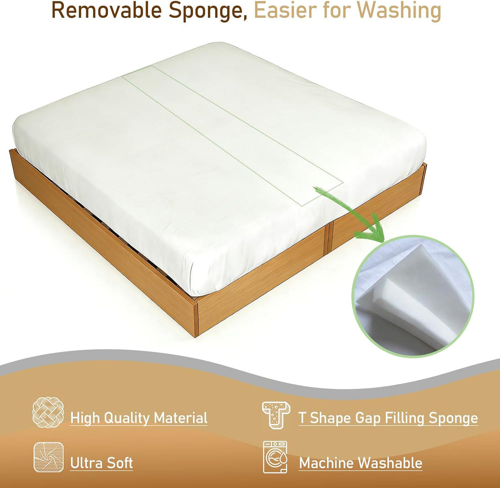 Bed Bridge Twin to King Converter Kit, Gap Filler for Two Twin Beds, White