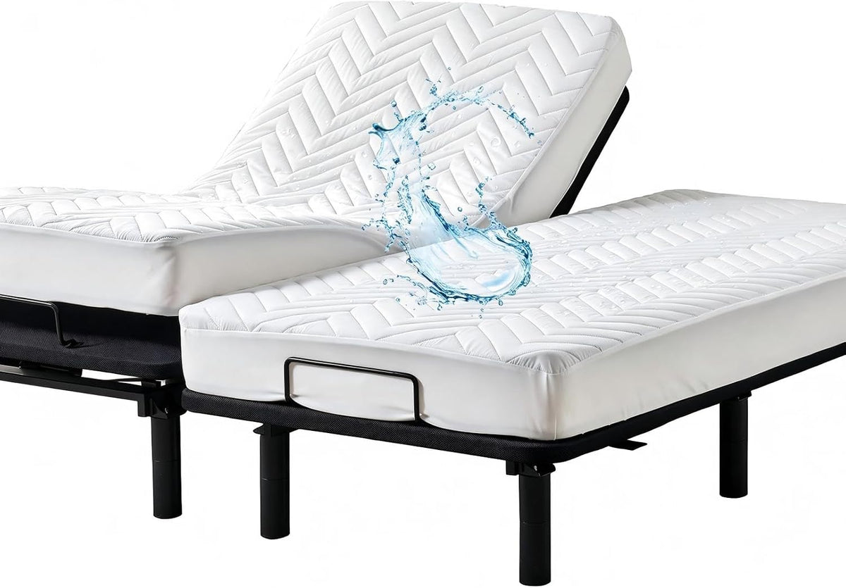 kingnex quilted waterproof split king mattress protector for, main product view