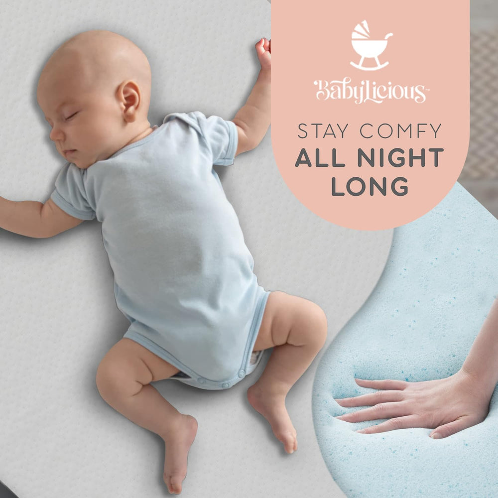 Pack and Play Mattress Pad 38" x 26" Waterproof Roll Up Memory Foam...