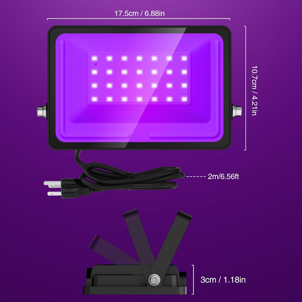 Onforu Orange and Purple Halloween Lights, 30W Dusk to Dawn Floodlight 2 Pack LED Flood Light Outdoor Decoration, Auto ON/Off Plug in Flood Light, IP65 Waterproof Uplighting Uplights for Party Garden