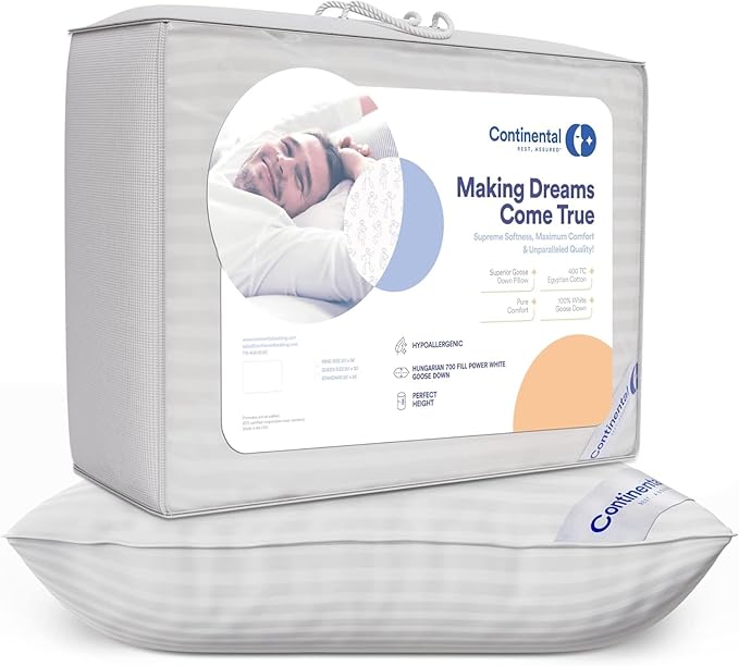 Continental Bedding | Serenity Goose Down Pillow | 700 Fill Power Hungarian - Image 5