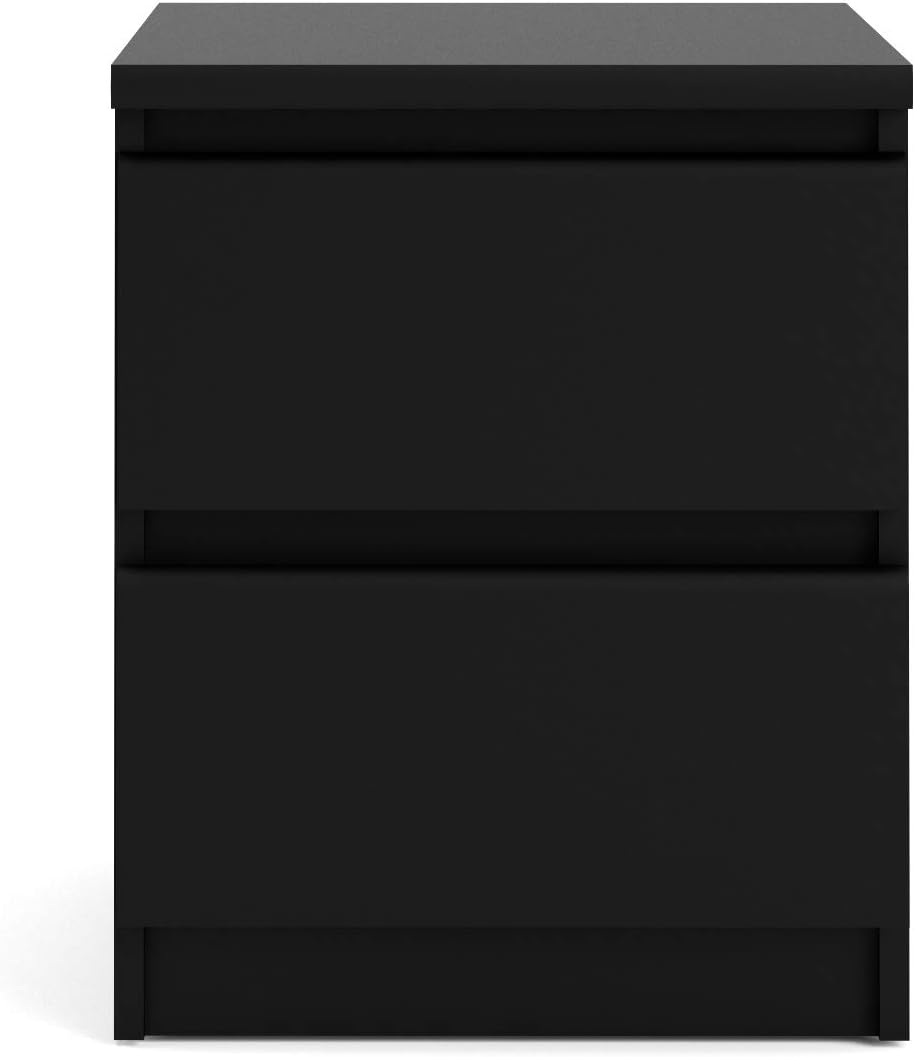 2 drawer nightstand, black matte, main product view