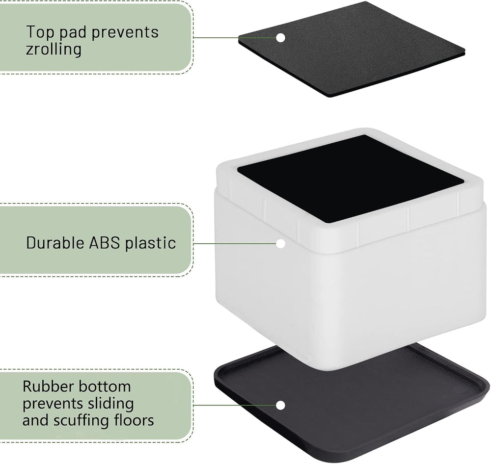 3 or 6 Inch Adjustable Bed Risers, 8 Pack