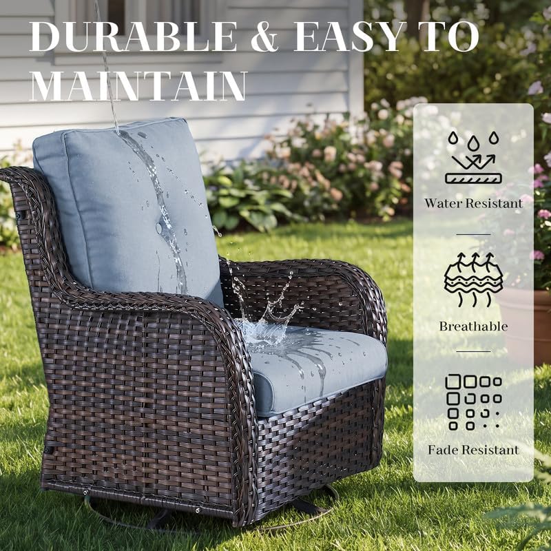 Luxury 22*24*4in Outdoor Patio Cushion, 2 Pieces Sky Blue Outdoor Cushions