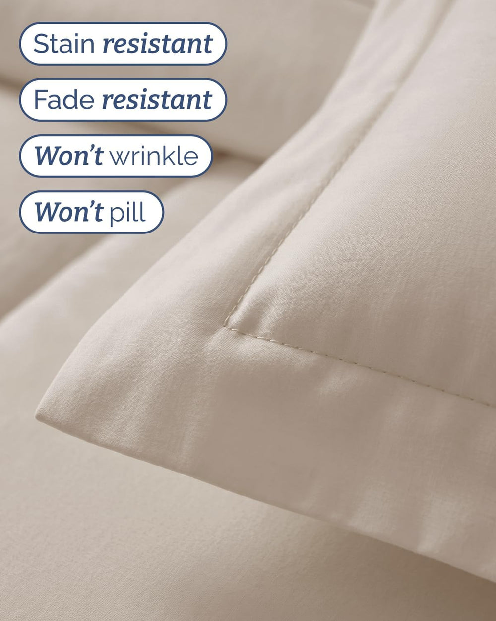 Twin Comforter Set - 5 Piece Bed in a Bag Twin Size Bed Set, Soft - Wheat