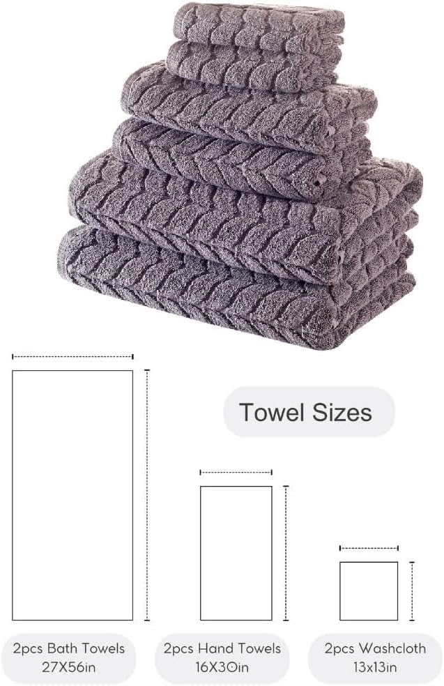 BAGNO MILANO Turkish Cotton Bath Towels, Hand Towels - Soft Plush Jacquard Co...