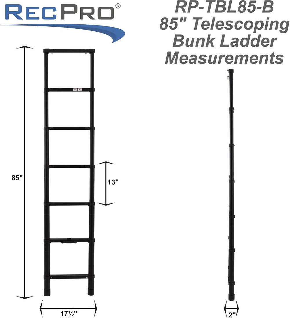 RecPro RV Telescoping Bunk Bed Ladder | Includes Mounting Brackets | Lightwei...