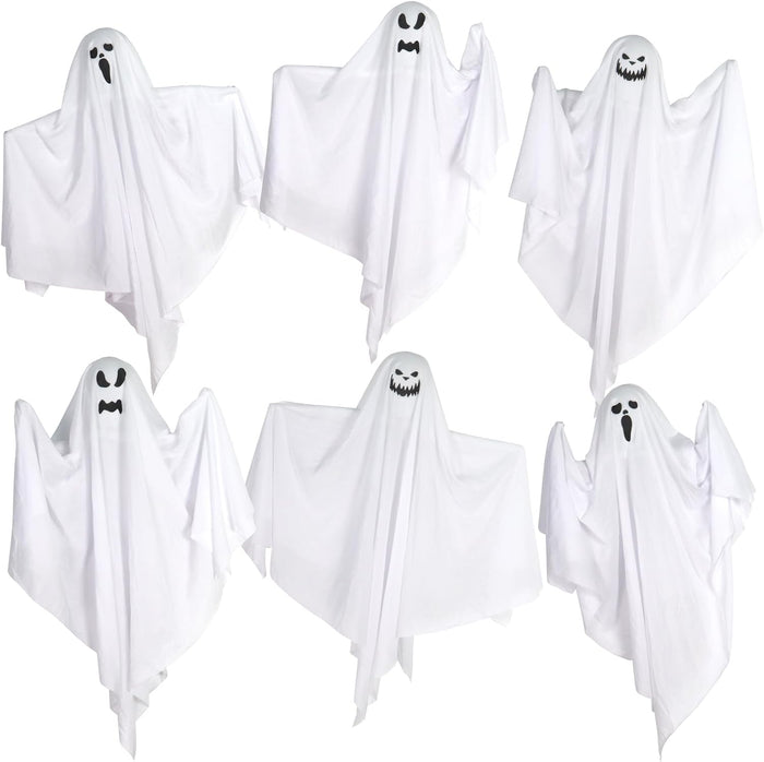 6 Pack Halloween Hanging Tree Ghosts, 27.6 Inch Flying Ghost Decorations