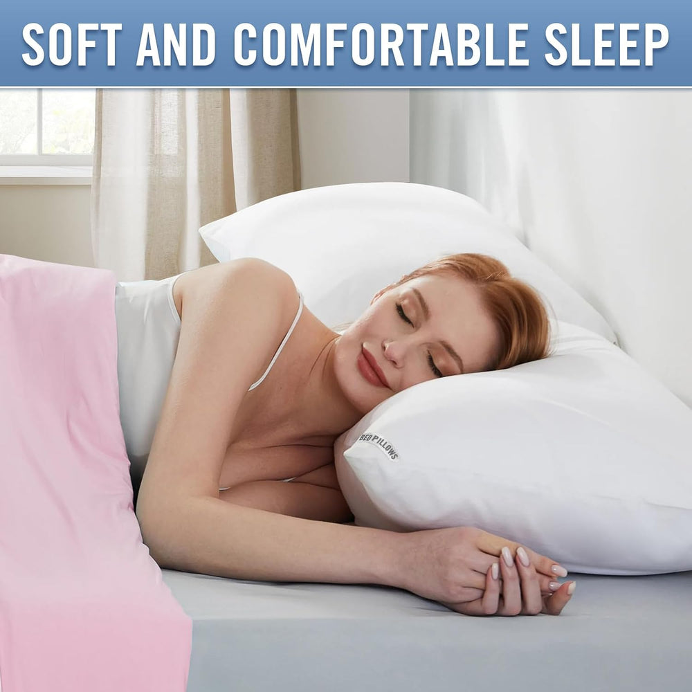 Piwaal Bed Pillows Queen Size 2 Pack, Soft Firm Support for Sleepers