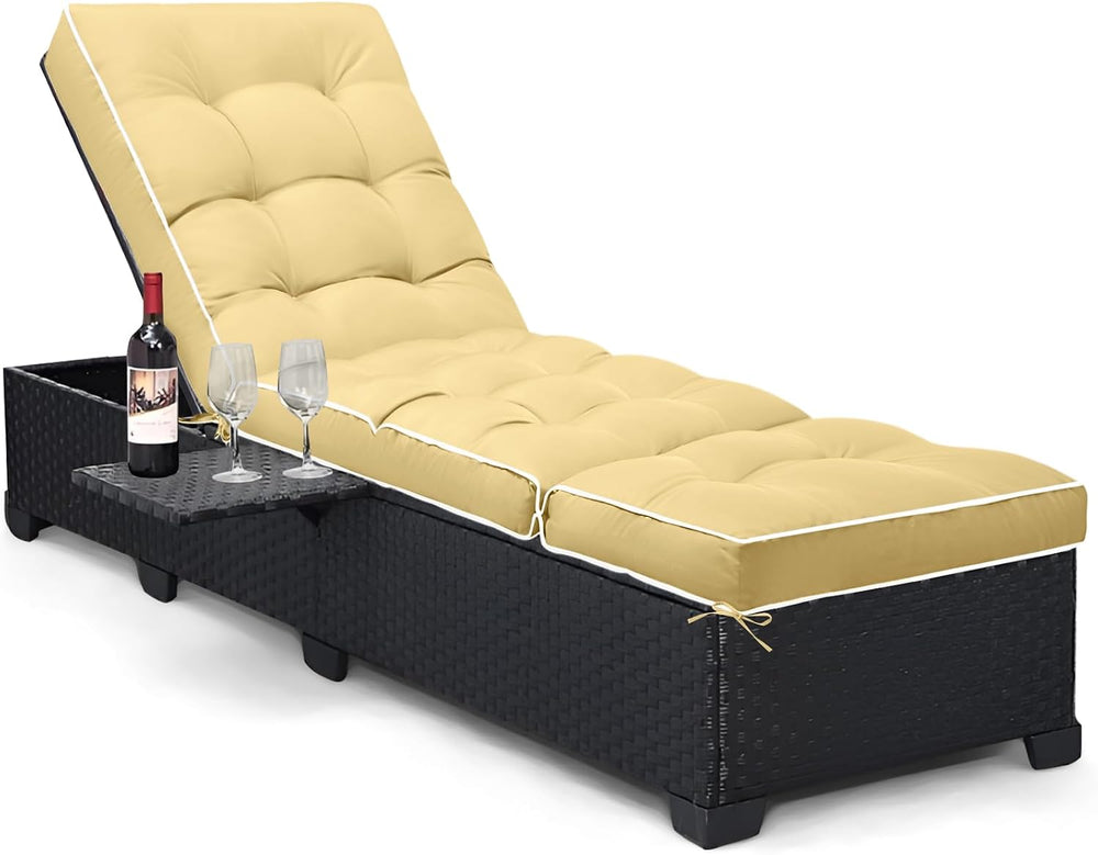 Outdoor Chaise Lounge Chair Cushion, Waterproof Non-Slip Patio Chaise Lounge ...