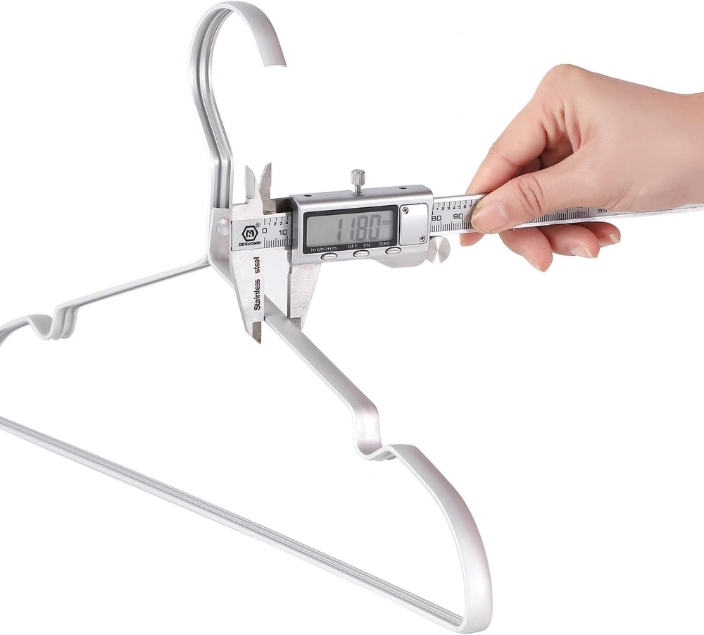 16.3" Premium Aluminum Coat Hangers, Extra Smooth & Durable Metal Sh...