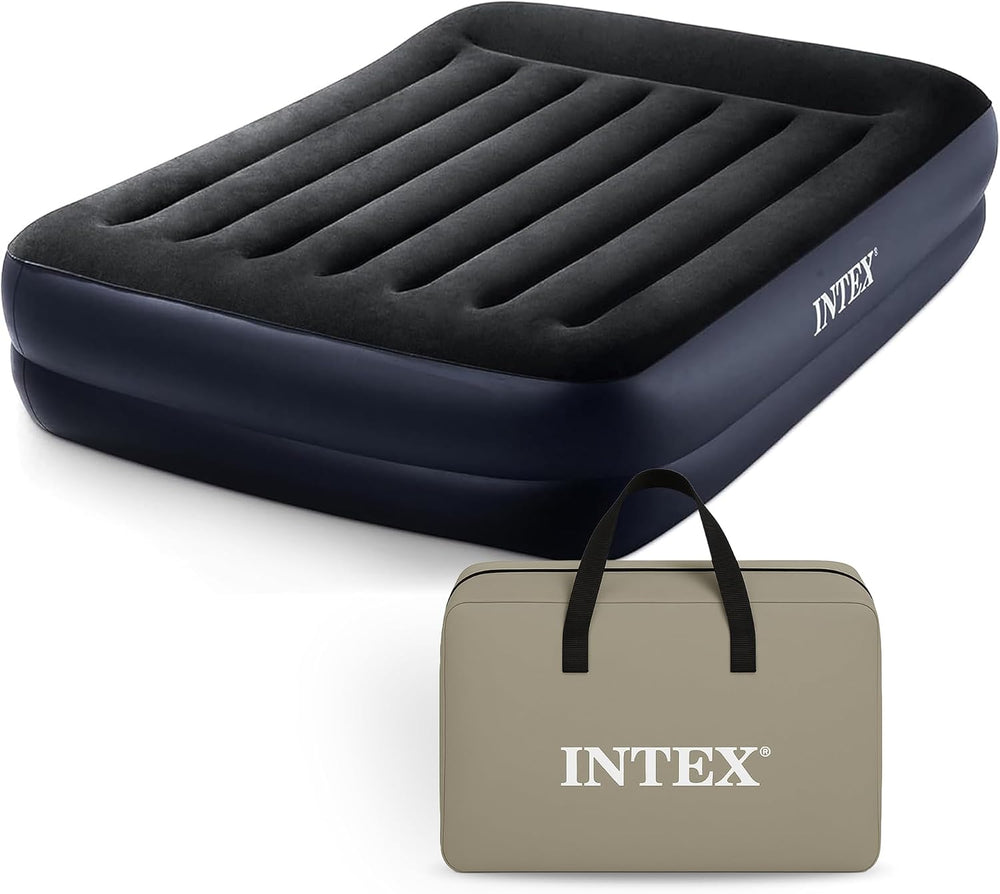 Intex 64123ED Dura-Beam Plus Pillow Rest Air Mattress: Fiber-Tech – Queen Siz...